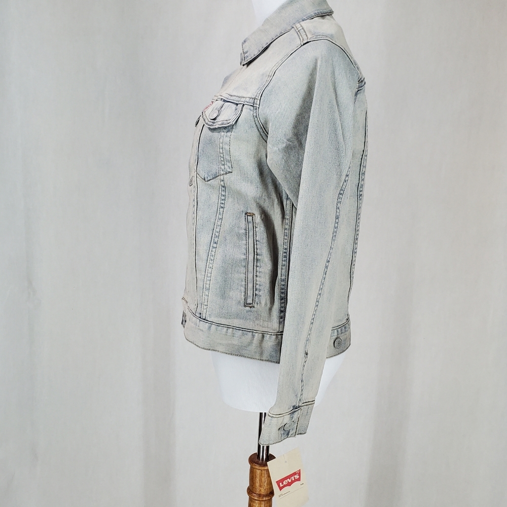 Levi's Levi Strauss & Co Denim Jean Trucker Jacket Unisex Size M 10-12 Yrs. NWT - Picture 2 of 11